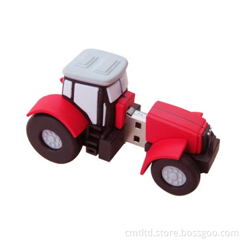 PVC Machinery Custom USB Flash Drive, Tractor Style Take Custom Logo